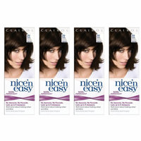 Clairol Nice N' Easy Hair Color #79, Dark Brown (Pack of 4) Uk Loving Care + Scunci Black Roller Pins, 18 Pcs