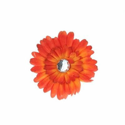 Hair Accessory Orange Ombre Rhinestone Daisy Flower Hairclip (Set of 4)