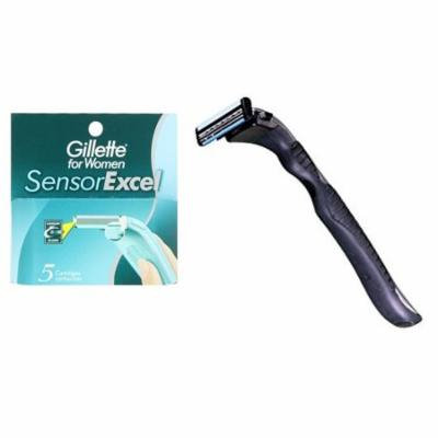 Compatible Razor + Gillette Sensor Excel Women's Razor Blade Refills, 5 Count + Schick Slim Twin ST for Dry Skin