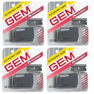 Personna Gem Super Stainless Steel Refill Blades, 10 ct. (Pack of 4) + Schick Slim Twin ST for Dry Skin