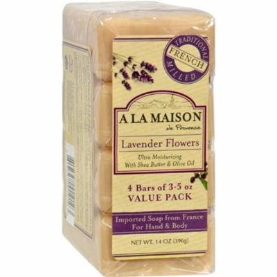 A La Maison HG1015718 Lavender Flower Bar Soap, Pack of 4