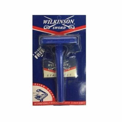 Wilkinson Sword Double Edge Click Safety Razor (Blue) + Beyond BodiHeat Patch, 1 Ct