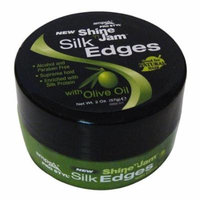 Ampro Shine N Jam Hair Conditioning Gel With Olive Oil, Silk Edges, 2 Oz, 6 Pack