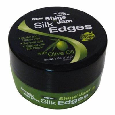Ampro Shine N Jam Hair Conditioning Gel With Olive Oil, Silk Edges, 2 Oz, 6 Pack