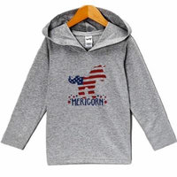 Custom Party Shop Kid's Mericorn Unicorn 4th of July Hoodie Pullover - 4T