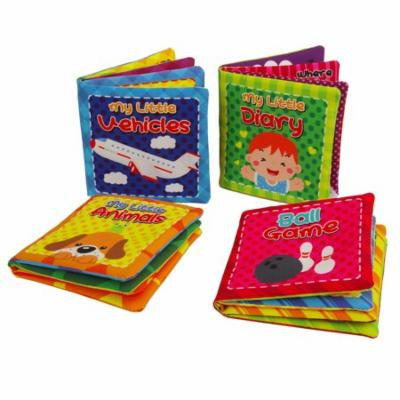Quner Soft Fabric Book baby cloth book Cover Book Gift for Babies Pack of 4