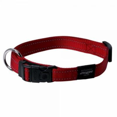 reflective dog collar for extra large dogs, adjustable from 17-27 inches, red