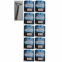 Double Edge Safety Razor + Wilkinson Sword Double Edge Razor Blades, 10 ct. (Pack of 10) + Beyond BodiHeat Patch, 1 Ct
