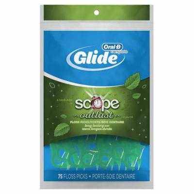 Oral-B Glide Complete with Scope Outlast Floss Picks Mint 75.0 ea(pack of 12)