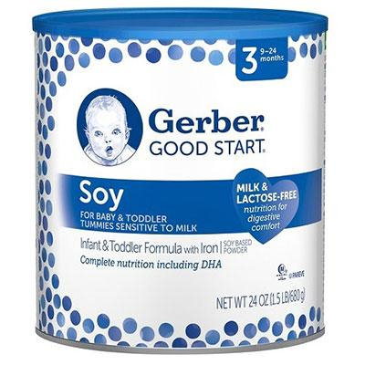 Gerber good start soy 3 formula powder 24 oz. part no. 5000012586 (4/case)