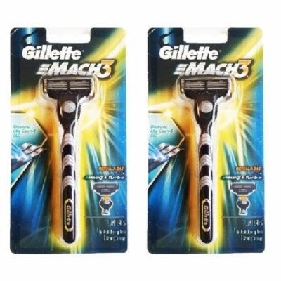 Gillette Mach3 Razor Blade Handle (Pack of 2) + Old Spice Deadlock Spiking Glue, Travel Size, .84 Oz