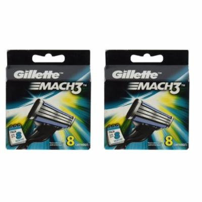 Gillette Mach3 Refill Cartridges, 8 Count (Pack of 2) + Scunci Black Roller Pins, 18 Pcs