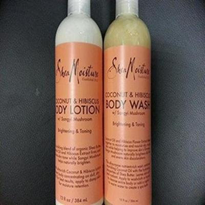shea moisture organic coconut & hibiscus shea butter wash & lotion set