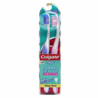 Colgate 360 Enamel Health Sensitive Toothbrush, Extra Soft 2.0 ea(pack of 12)