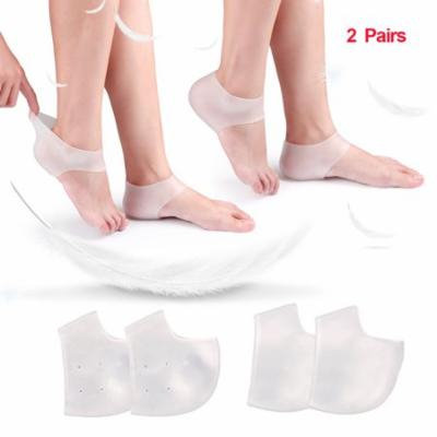 Smarit 2 pairs Plantar Fasciitis Silicone Gel Sleeve Breathable Protective Heel Air Support Reduce Pressure on Heel Relief Heel Pain and Cracked Heel