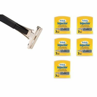 Shave Classic Single Edge Razor Handle with Schick Injector Refill Blades 7 Ct. (Pack of 5) + Old Spice Deadlock Spiking Glue, Travel Size, .84 Oz