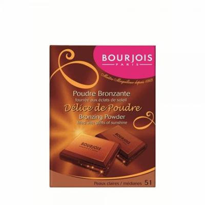 Bourjois Delice De Poudre Bronzing Powder for Women, No. 51 Peaux Claires/Medianes, 0.6 Ounce