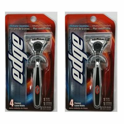 Schick Edge Razor Blade Handle (Pack of 2) + 3 Count Eyebrow Trimmer