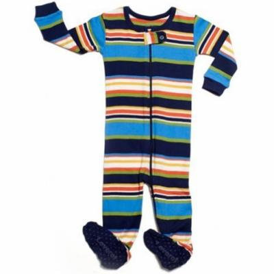 Leveret Striped Footed Pajama Sleeper 100% Cotton (12-18 Months, Colorful)