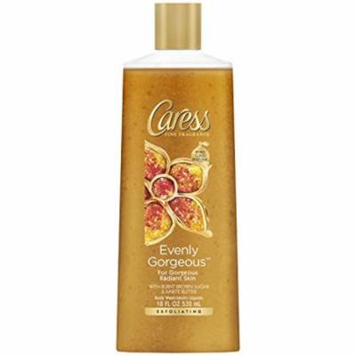 Caress Exfoliating Body Wash, Evenly Gorgeous 18 oz, Pack of 3)