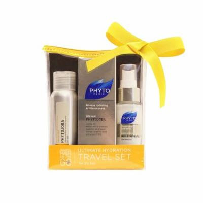 Phyto Phytojoba 3 Piece Ultimate Hydration Travel Set: Shampoo 1.7 Oz, Mask 1.7 Oz, Huile Soyeuse 1 Oz + Schick Slim Twin ST for Sensitive Skin