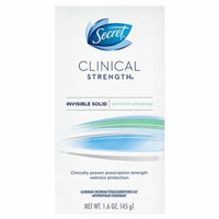 Secret Clinical Strength Invisible Solid Women's Antiperspirant & Deodorant Sensitive/Hypoallergenic Unscented 1.6 oz.(pack of 1)