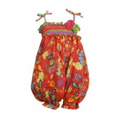 Orange Smocked Bubble Party Pant 3-6 months