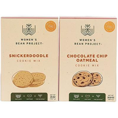 Women’s Bean Project Snickerdoodle and Chocolate Chip Oatmeal Cookie Gourmet Food Gift Bundle, 2 Items