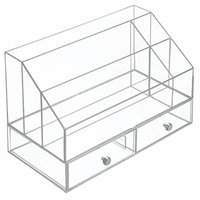 InterDesign Clarity Cosmetic Organizer with Drawers for Vanity or Cabinet to Hold Makeup; Nail Polish; Beauty Accessories – 5 Compartments – Clear