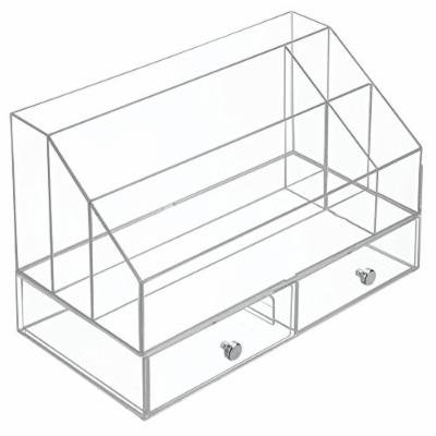 InterDesign Clarity Cosmetic Organizer with Drawers for Vanity or Cabinet to Hold Makeup; Nail Polish; Beauty Accessories – 5 Compartments – Clear