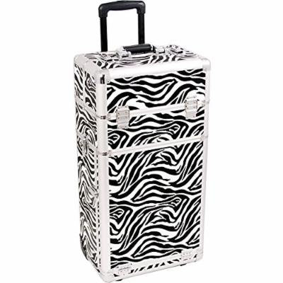 Sunrise Cannaregio 2-In-1 Rolling Makeup Case Professional Nail Travel Organizer Box, Zebra, 19 Pound