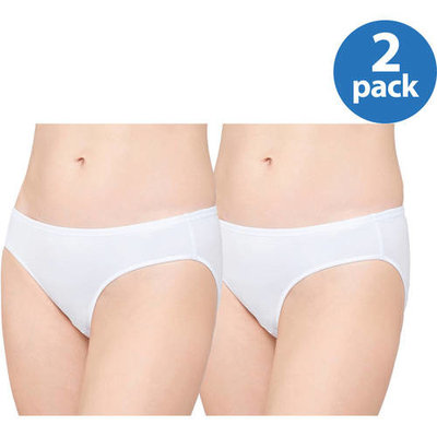 Panty Ladies Cotton Stretch Bikini, 2 Pack