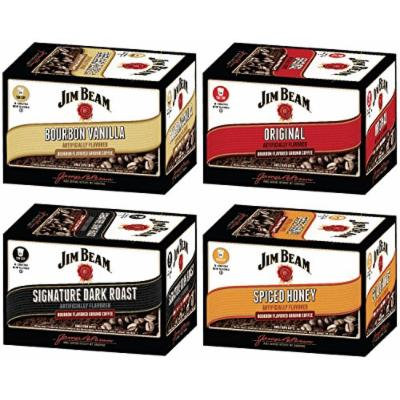 Jim Beam Coffee Single Serve Cups, Assorted Flavors, 4 boxes/10 cups each