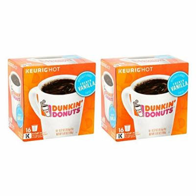Keurig Hot Dunkin' Donuts French Vanilla K-Cup Pods Coffee, 0.37 oz, 16 count - 2 Pack