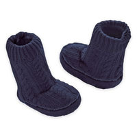Goldbug™ Cable Knit Slipper Socks in Navy