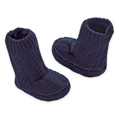 Goldbug™ Cable Knit Slipper Socks in Navy