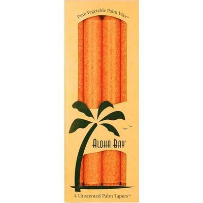 Palm Tapers 9 Inch, Unscented, Burnt Orange, 4 Candles, Aloha Bay