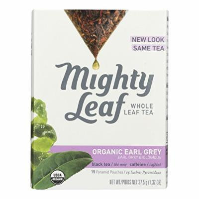 Mighty Leaf Tea Black Tea - Organic Earl Grey - Case of 6 - 15 Bags