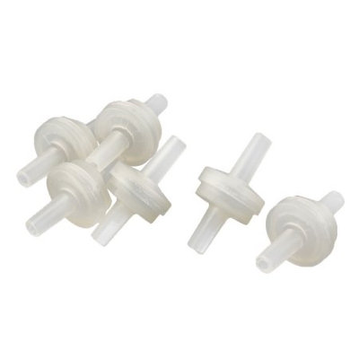 6 Pcs Clear White Plastic Aquarium One Way Air Flow Control Valves 0.1