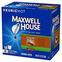 Maxwell House House Blend Decaf Coffee, Medium Roast, K-CUP Pods, 18 count(Pack of 3) DFWE