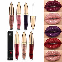 6pcs Makeup Matte Glitter Liquid Lipstick, Liquid Matte Lipstick