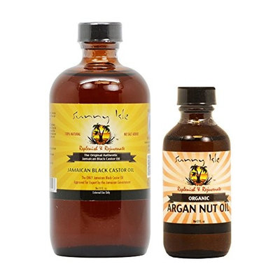 Sunny Isle Jamaican Black Castor Oil 8 oz & Organic Argan Oil 2 oz