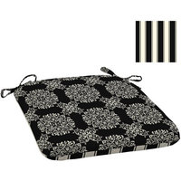 Arden Companies Better Homes and Gardens Outdoor Wrought Iron Seat Pad, Set of 2, Black Tulip Medallion