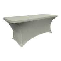 LA Linen TCSpandex96x30x30-GrayLightX41 Rectangular Spandex Tablecloth Light Gray - 96 x 30 x 30 in.