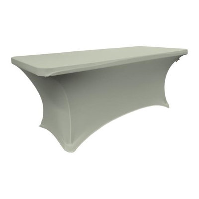 LA Linen TCSpandex96x30x30-GrayLightX41 Rectangular Spandex Tablecloth Light Gray - 96 x 30 x 30 in.