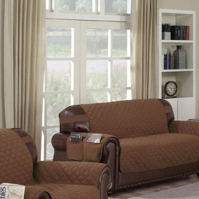 Duck River Jameson Reversible Waterproof Microfiber Loveseat Cover With Elastic Buckle