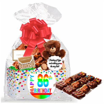 86th Birthday / Anniversary Gourmet Food Gift Basket Chocolate Brownie Variety Gift Pack Box (Individually Wrapped) 12pack