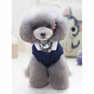 Blue Pet Clothes, Handmade Pet Sweater Clothes for Small / Medium / Large Dog Cat, Winter Warm Clothes Straw-Rope Jacket Coats for Puppy, S-2XL
