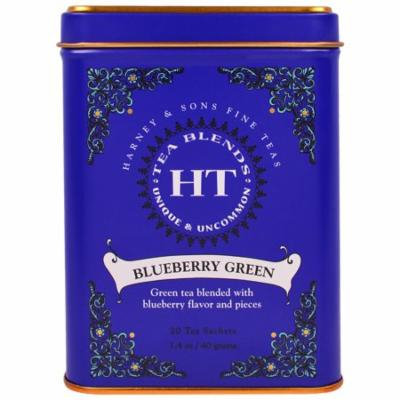 Harney & Sons, HT Tea Blend, Blueberry Green, 20 Sachets, 1.4 oz (pack of 12)
