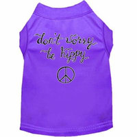 Be Hippy Screen Print Dog Shirt Purple Sm (10)